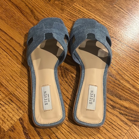 Steve Madden Woman’s Maura Blue Sandals Size 9 - Picture 4 of 7